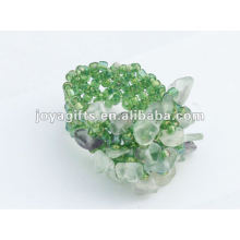 Purple Fluorite Chip Stone Stretch Seed Perles de verre Ring